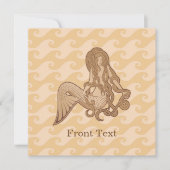 座って人魚ベージュ 招待状 (正面)