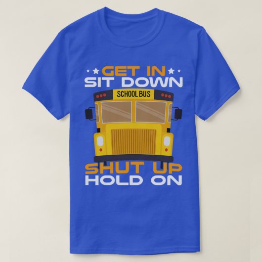 座って座って黙ってスクールバスの運転手を待つ Tシャツ (デザイン正面)