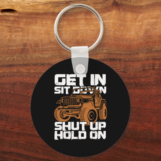 座って座って黙ってダートレーシングギフトを持って キーホルダー (正面)