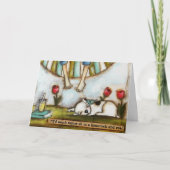 座って読誕生日 カード (正面)