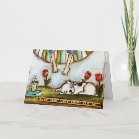 座って読誕生日 カード (正面)