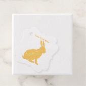 座って金箔うさぎ側プロファイル大きな耳 フェイバータグ (箱)