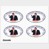 座って黙る 楕円形シール (シート)