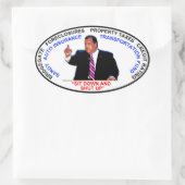 座って黙る 楕円形シール (バッグ)