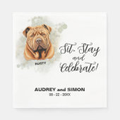 座って、ステイ祝&シャル中国のペイ結婚ズ スタンダードランチョンナプキン (正面)