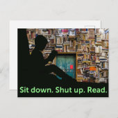座って。黙れ。読.オリジナルデジタルコラージュ ポストカード (正面/裏面)
