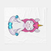 座っめい想て一角 フリースブランケット (正面(横))