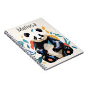 座っカラフルているパンダの名パーソナライズされた前 ノートブック (右側)