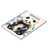 座っカラフルているパンダの名パーソナライズされた前 ノートブック (左側)