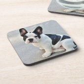 座っフランスのたブルドッグ コースター (左側)