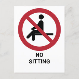 座らない、禁止のサイン ポストカード