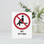 座らない、禁止のサイン ポストカード (スタンド正面)