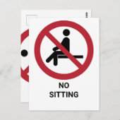 座らない、禁止のサイン ポストカード (正面/裏面)
