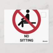座らない、禁止のサイン ポストカード (裏面)