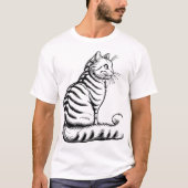 座り猫 Tシャツ (正面)