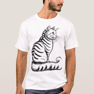 座り猫 Tシャツ