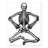 座るスケルトンイラストレーションのアートスタンプ ラバースタンプ (インプリント)