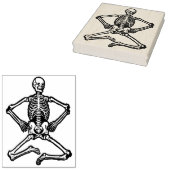 座るスケルトンイラストレーションのアートスタンプ ラバースタンプ (押印)