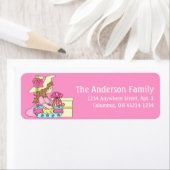 座るスージー誕生日ガール住所 シールd3 ラベル (インサイチュ)