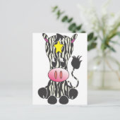 座るゼブラ ポストカード (スタンド正面)