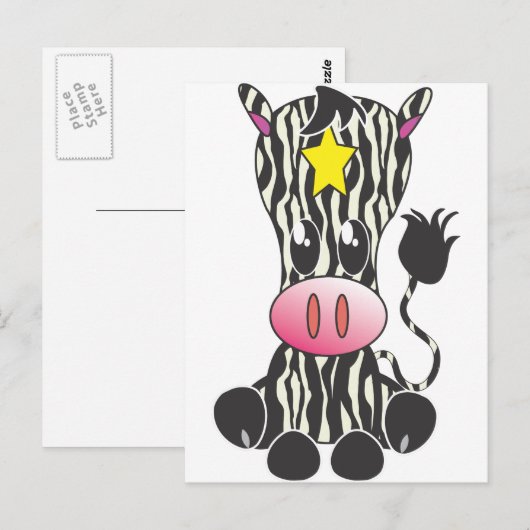 座るゼブラ ポストカード (正面/裏面)