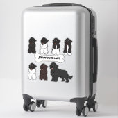 座るニューファンドランド漫画の犬のステッカーセット シール (スーツケース)