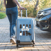 座るニューファンドランド漫画の犬のステッカーセット シール (スーツケースインサイチュ)