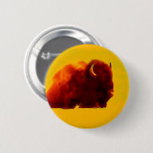 座るバイソン 缶バッジ (正面&裏面)