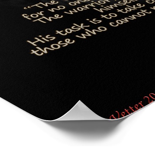 座るブルウォリアー引用文。 ポスター (角)