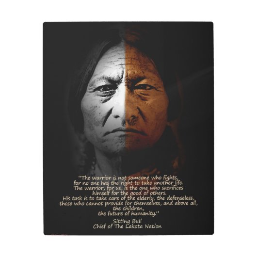 座るブルウォリアー引用文。ポスター メタルプリント (正面)