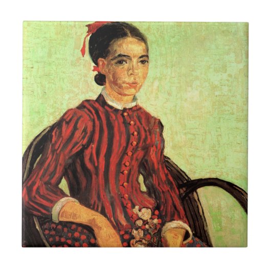 座るラ・ムスメ（La Mousme, Sitting） by ヴィンセント・ヴァン・ゴッホ タイル (正面)