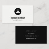 座るロータスポーズミニマリスト 名刺 (正面/裏面)