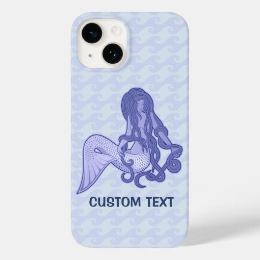 座る人魚 ブルー Case-Mate iPhoneケース (裏面)