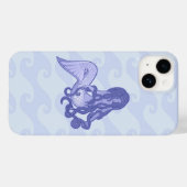 座る人魚 ブルー Case-Mate iPhoneケース (裏面 (横))