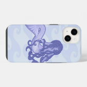 座る人魚 ブルー iPhoneケース (裏面横)