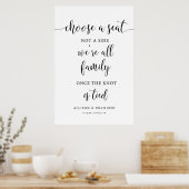 座る席を選んで、陣取る側ではない ウェディング席札 ポスター (キッチン)