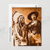 座る牛とバッファローワイルドウエストショー1885 ポストカード (正面/裏面)