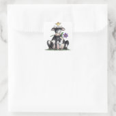 座る牛 – ステッカー (バッグ)