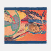 座る牛 フリースブランケット (正面(横))