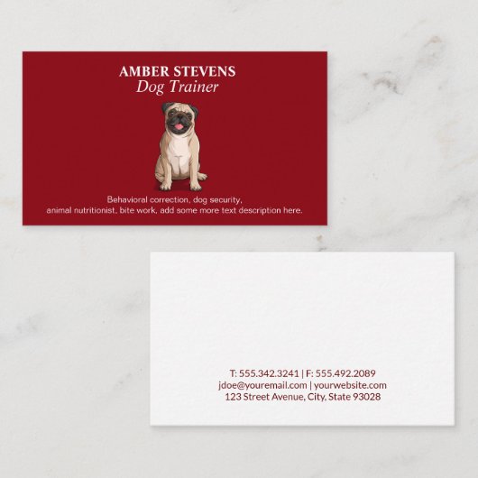 座る犬 名刺 (正面/裏面)