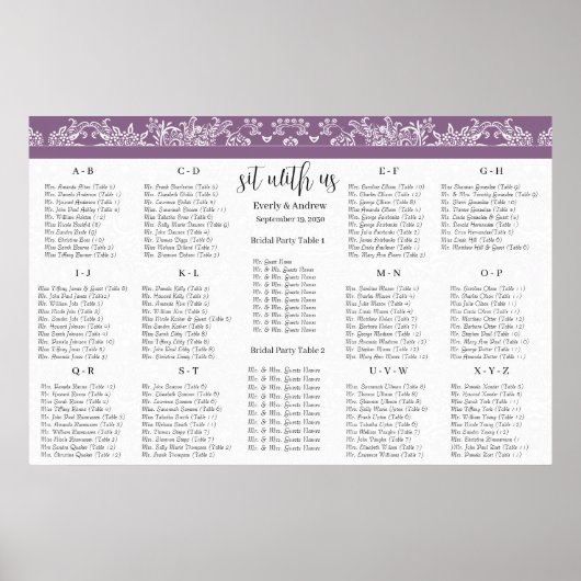 座る私たち梅座席表アルファベット順 ポスター (正面)