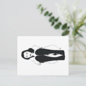 座る若い女性 ポストカード (スタンド正面)