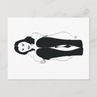 座る若い女性 ポストカード