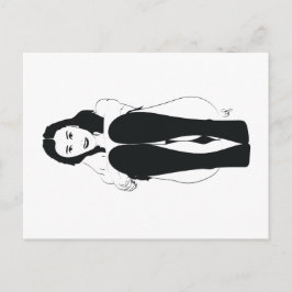 座る若い女性 ポストカード