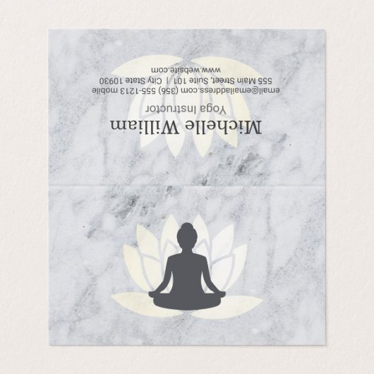 座る蓮の曼荼羅と大理石 名刺 (外部フラット)