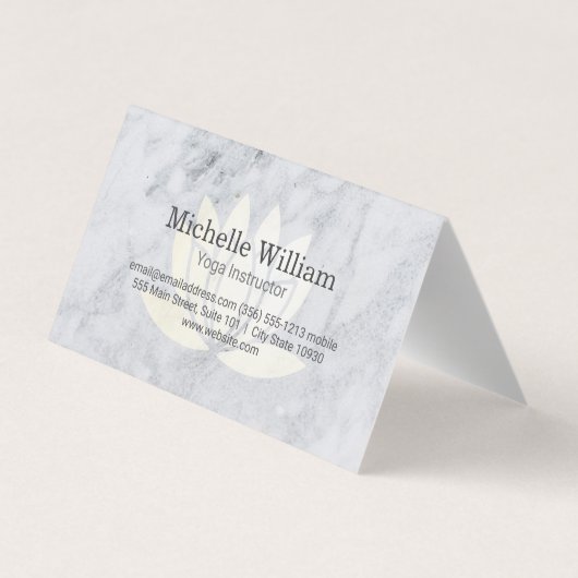 座る蓮の曼荼羅と大理石 名刺 (裏面)