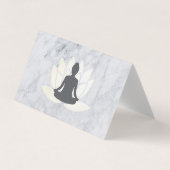 座る蓮の曼荼羅と大理石 名刺 (正面)