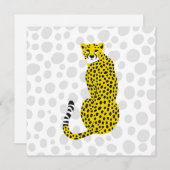 座る野生のチーター斑点のある大きな猫ポートレート シーズンカード (正面/裏面)