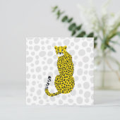 座る野生のチーター斑点のある大きな猫ポートレート シーズンカード (スタンド正面)