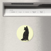 座る黒猫マグネット マグネット (インサイチュ (食洗機))